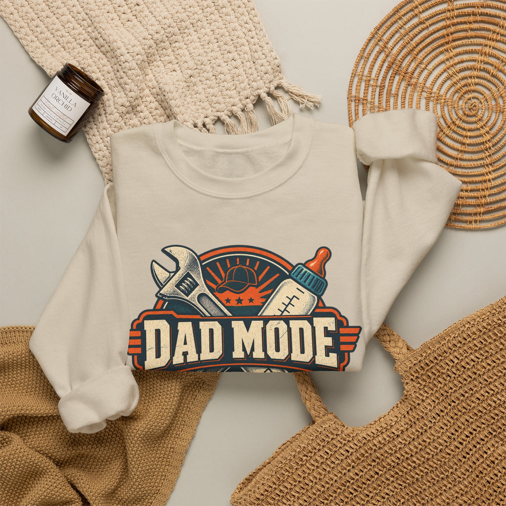 Dad Mode Crewneck Sweatshirt — Retro Tools Father’s Day Pullover