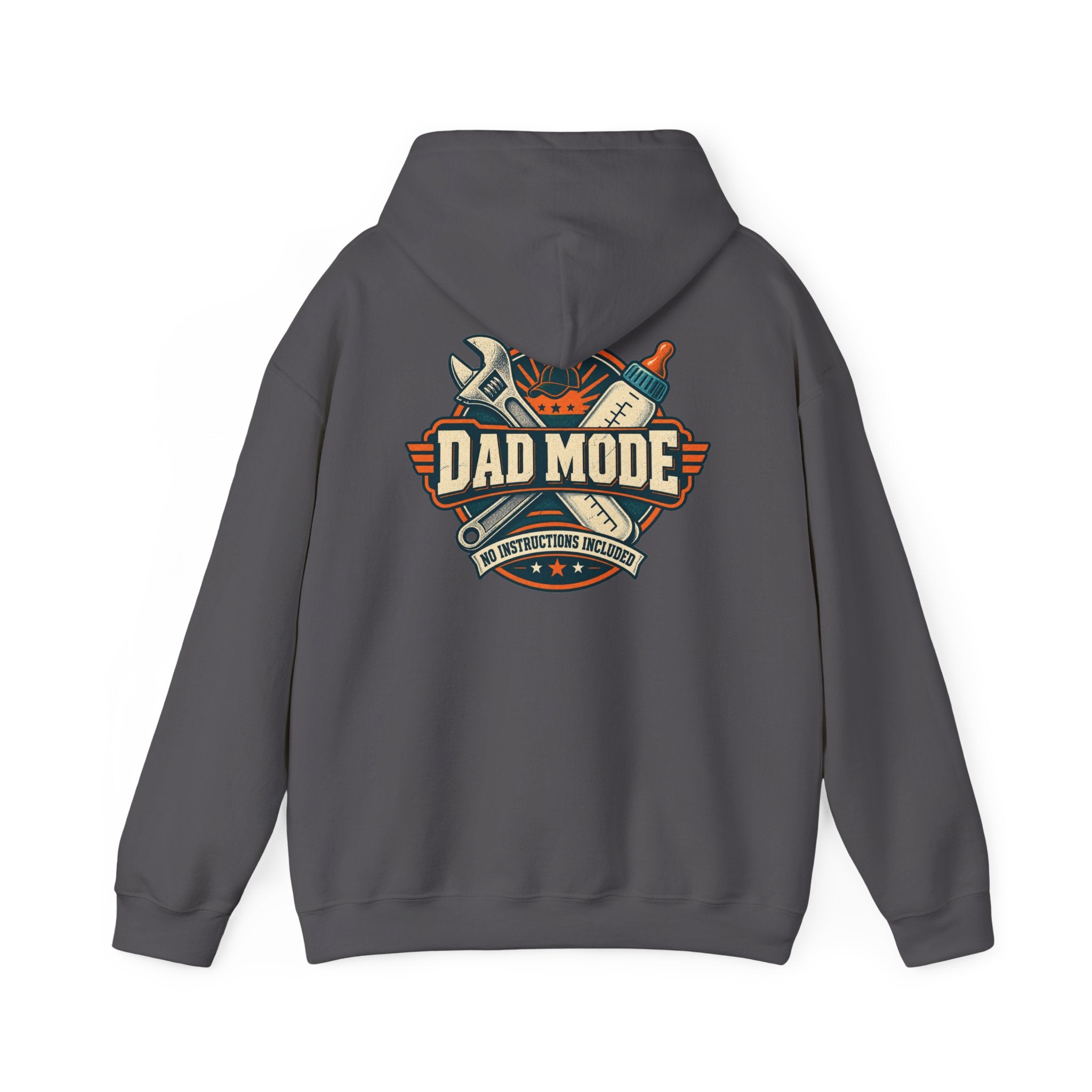 Dad Mode Hoodie — New Dad / Fatherhood Gift Pullover (Baby Bottle & Wrench Graphic)