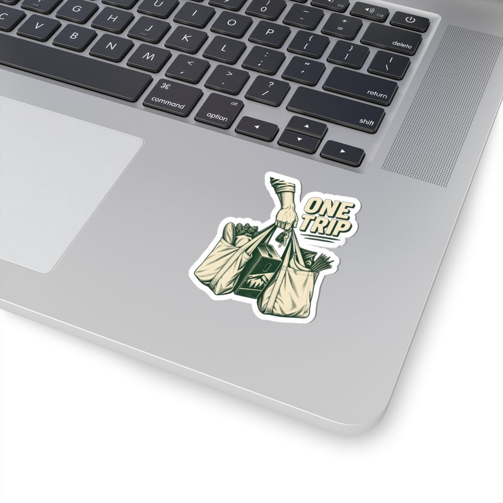 One Trip Grocery Tote Sticker — Kiss-Cut Vinyl Sticker