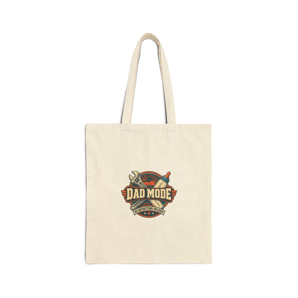 Dad Mode Canvas Tote Bag – Funny Father’s Day Gift Tote with 'Dad Mode' Badge
