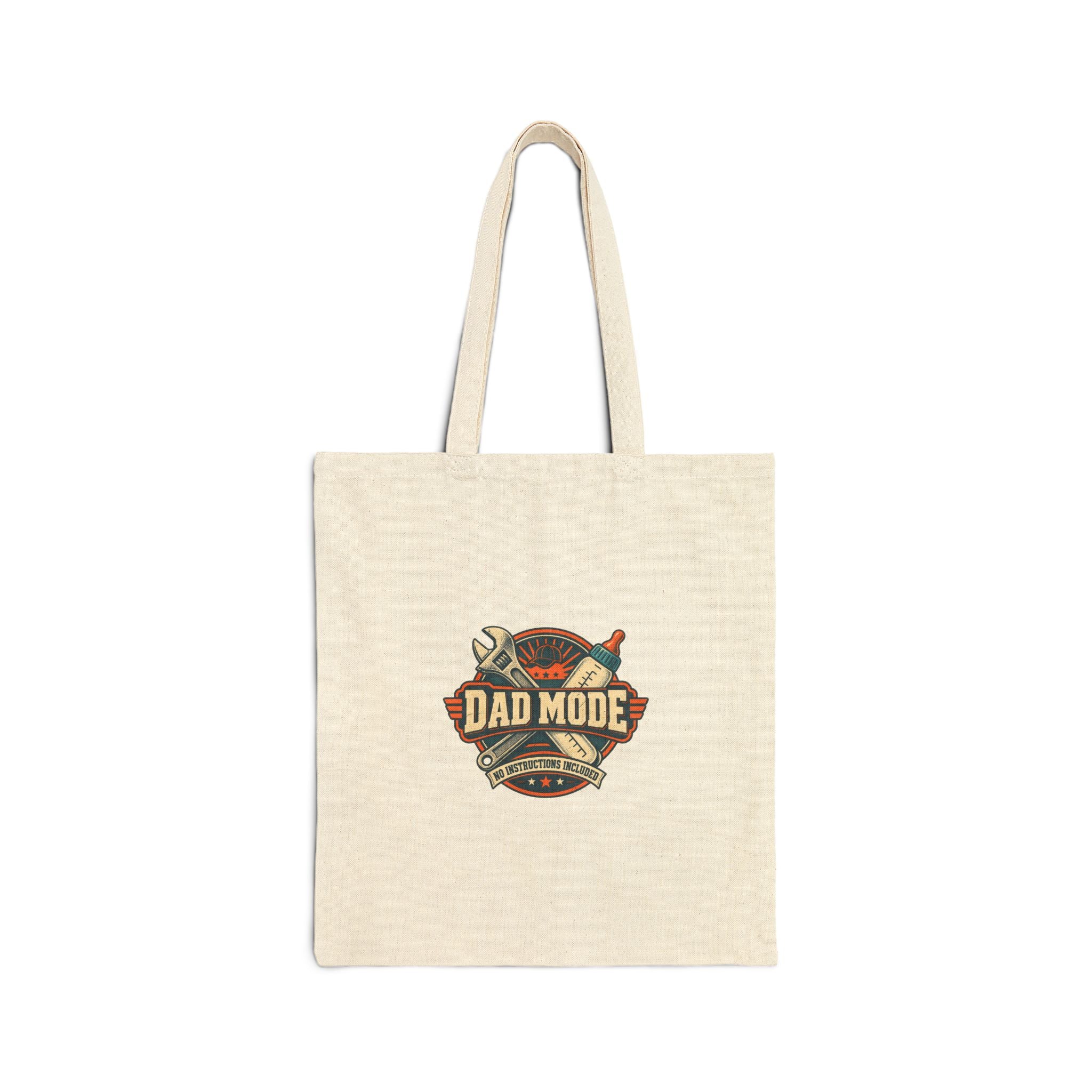 Dad Mode Canvas Tote Bag – Funny Father’s Day Gift Tote with 'Dad Mode' Badge
