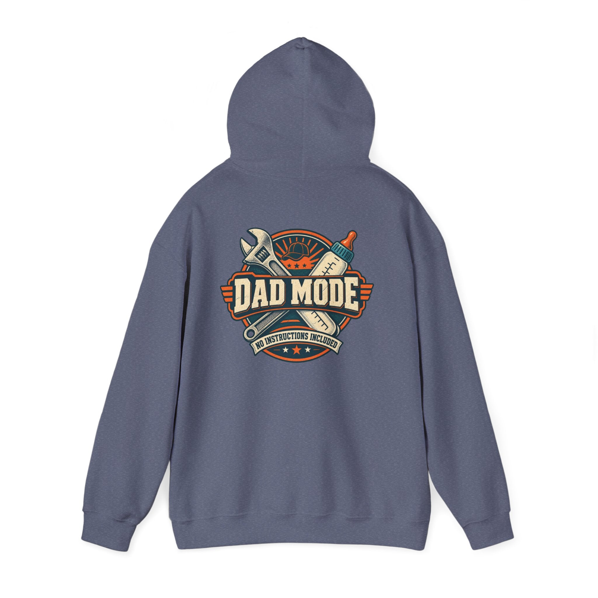 Dad Mode Hoodie — New Dad / Fatherhood Gift Pullover (Baby Bottle & Wrench Graphic)