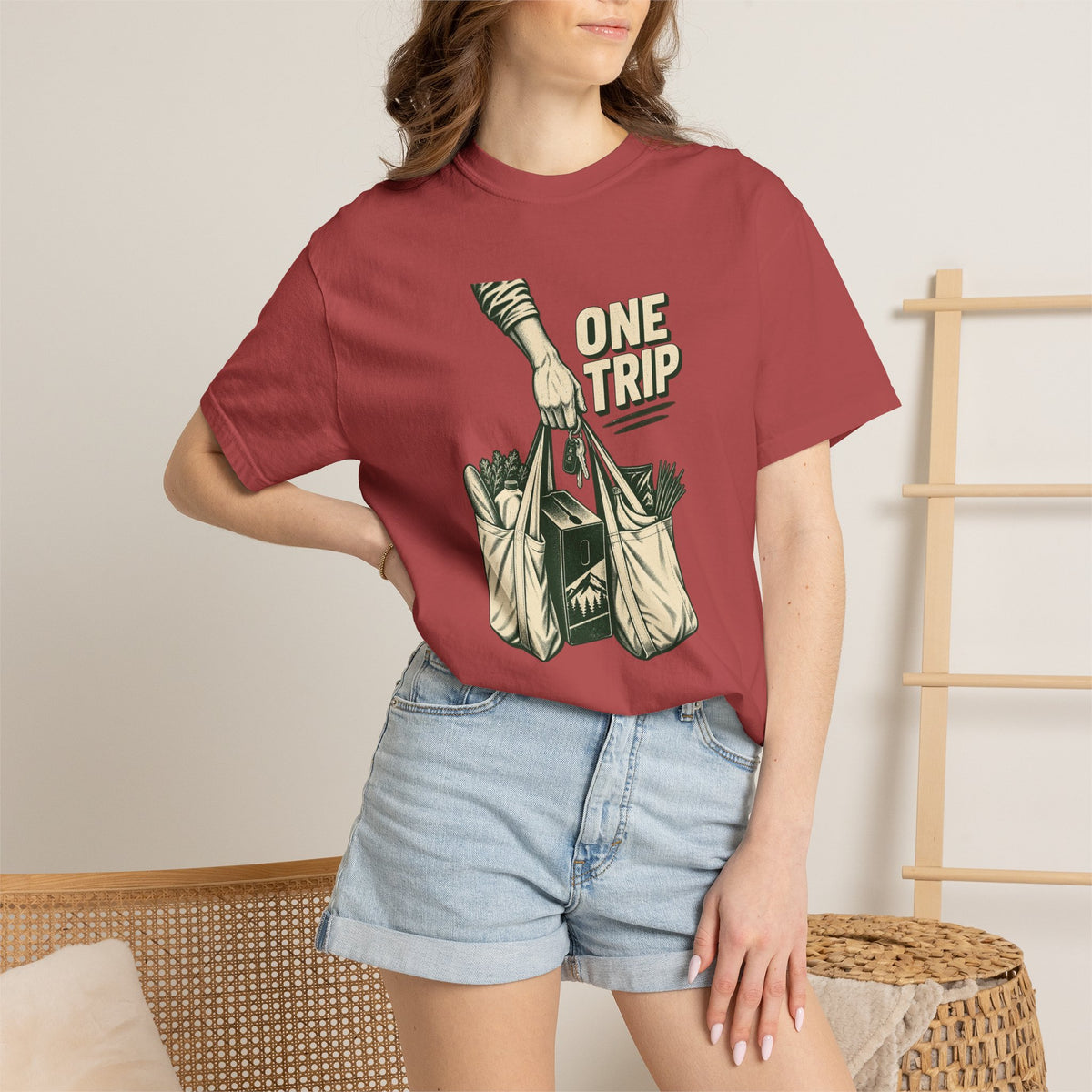 One Trip Grocery Tote T-Shirt — Vintage Shopper Graphic Tee