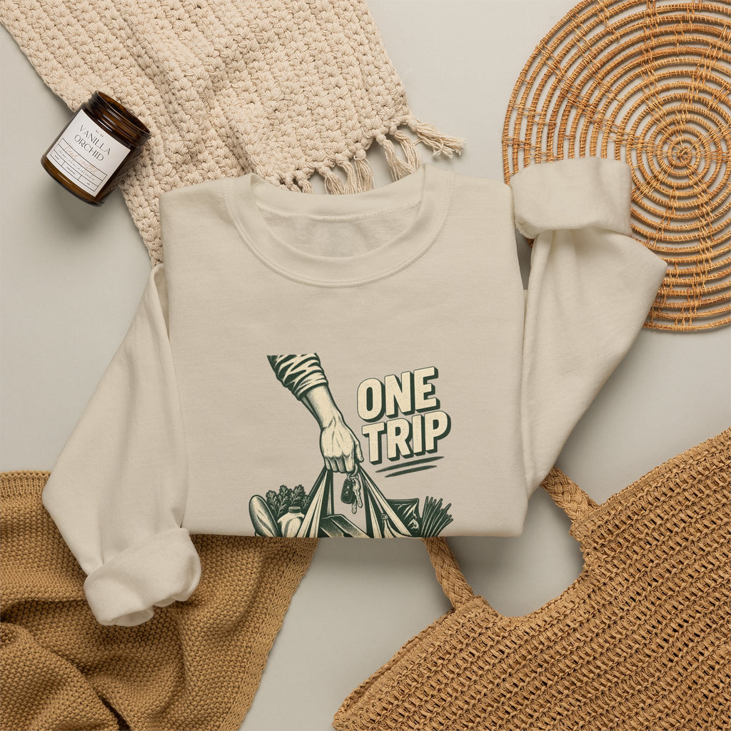 One Trip Grocery Tote Graphic Sweatshirt