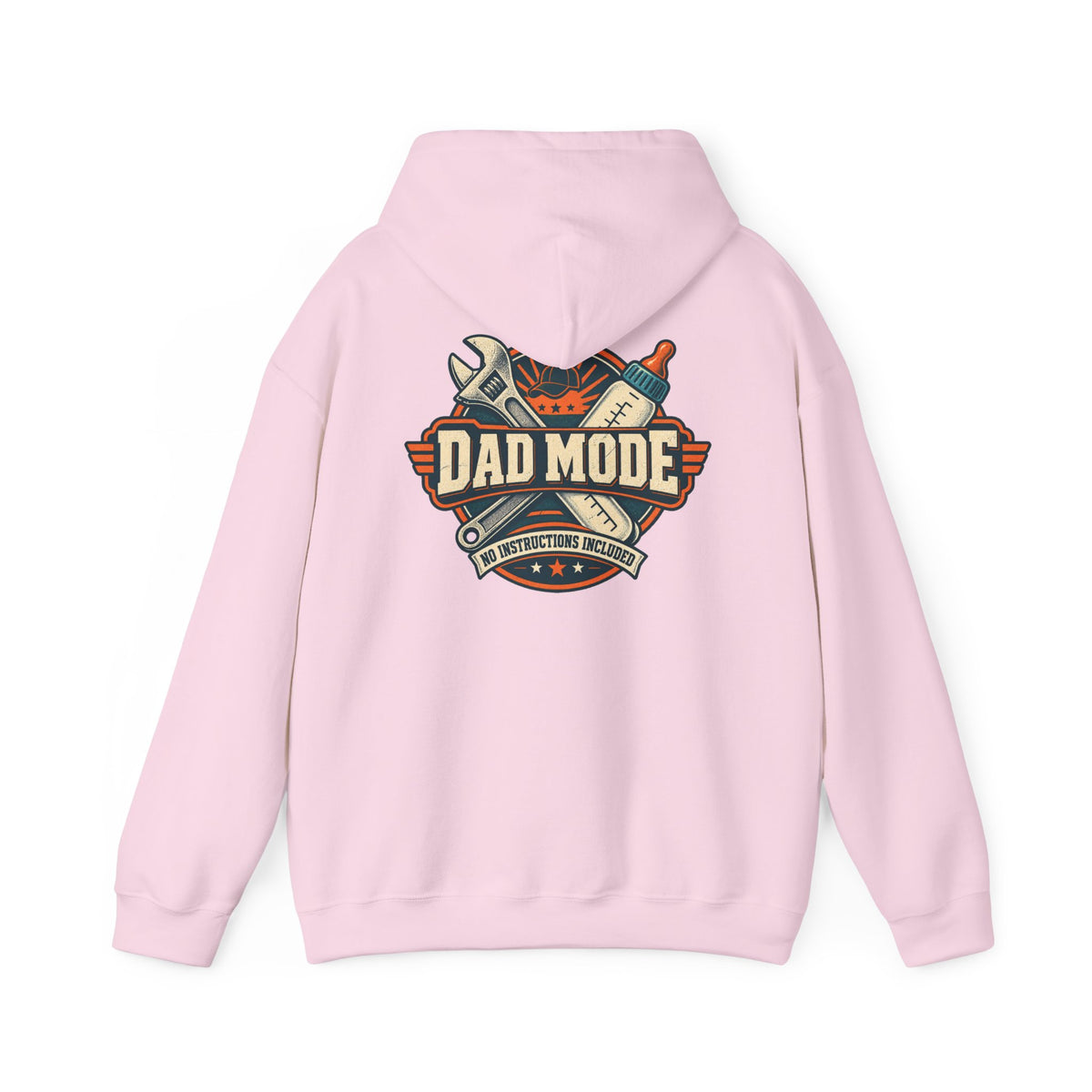 Dad Mode Hoodie — New Dad / Fatherhood Gift Pullover (Baby Bottle & Wrench Graphic)