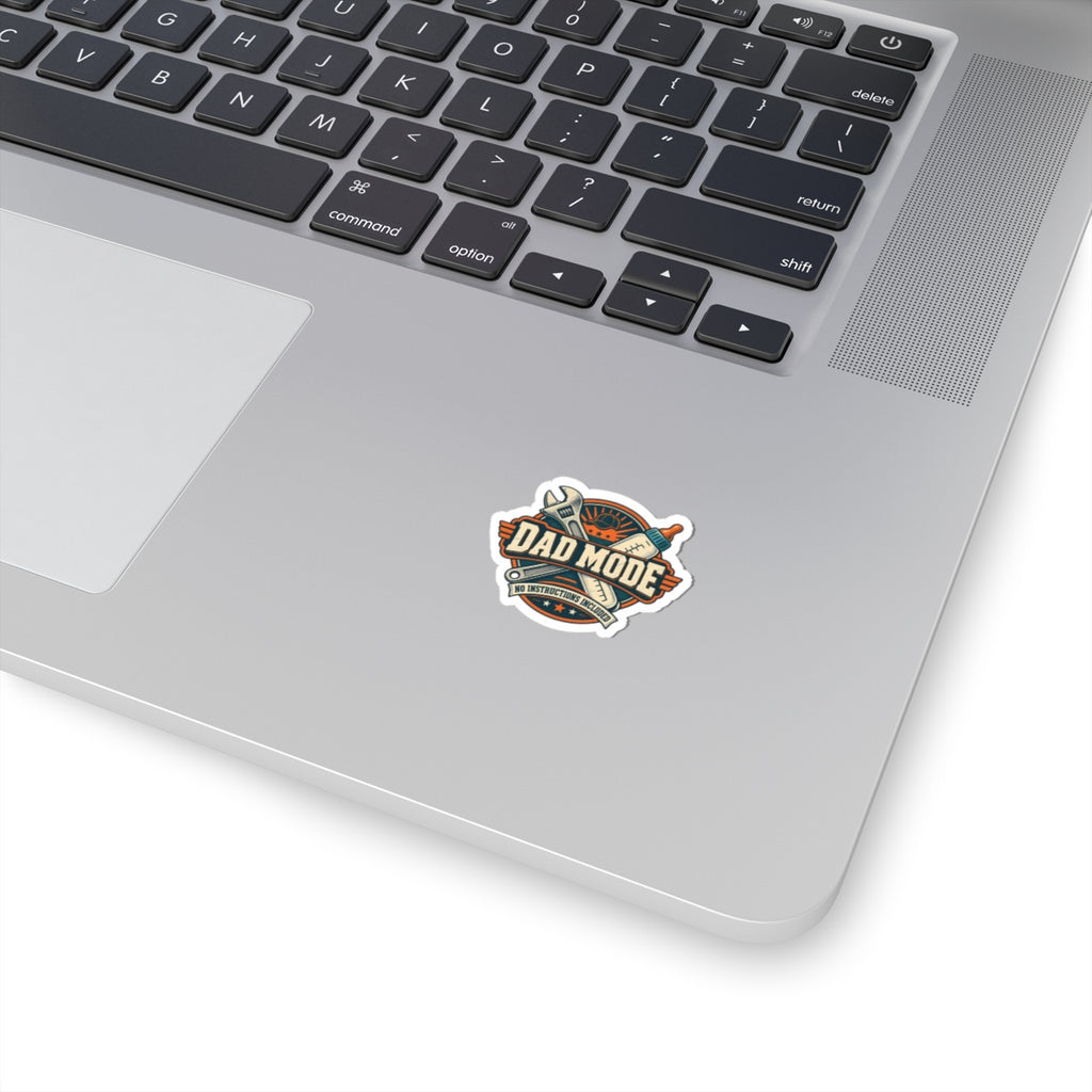 Dad Mode Kiss-Cut Sticker — 'No Instructions Included' Vintage Dad Tools Design