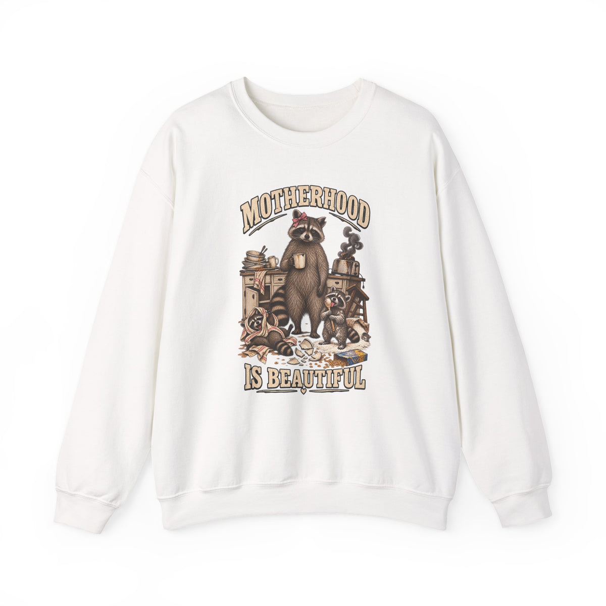Motherhood Is Beautiful Crewneck Sweatshirt Brandy