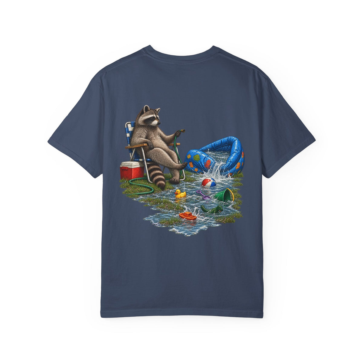 Raccoon Pool Party T-Shirt — Whiskey