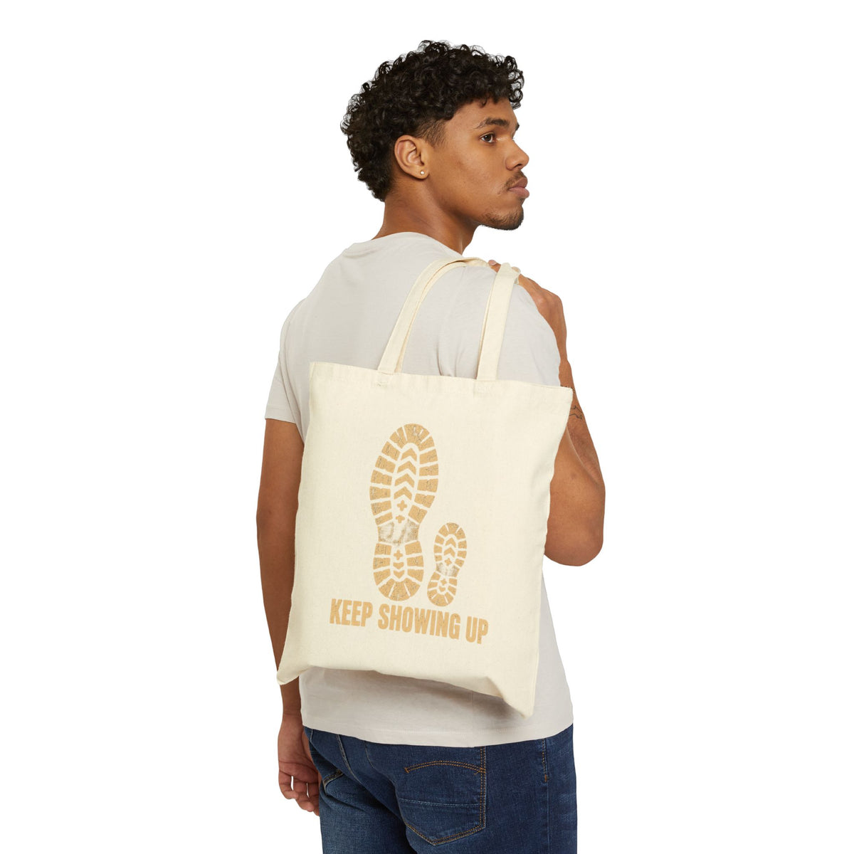 Keep Showing Up Canvas Tote