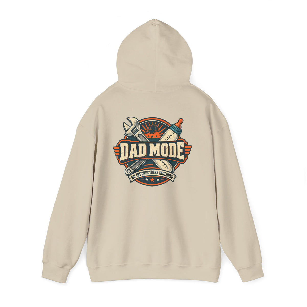 Dad Mode Hoodie — New Dad / Fatherhood Gift Pullover (Baby Bottle & Wrench Graphic)