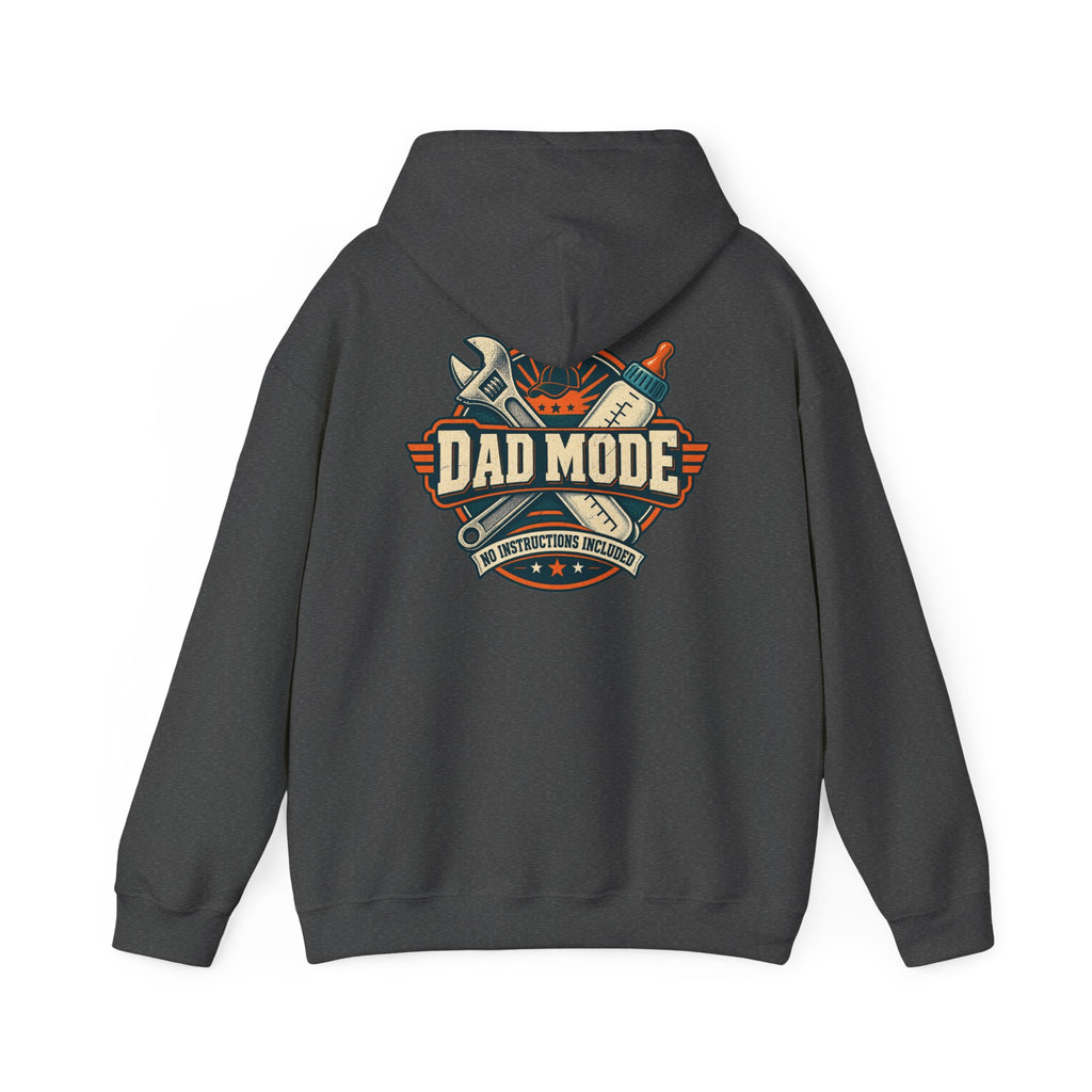 Dad Mode Hoodie — New Dad / Fatherhood Gift Pullover (Baby Bottle & Wrench Graphic)