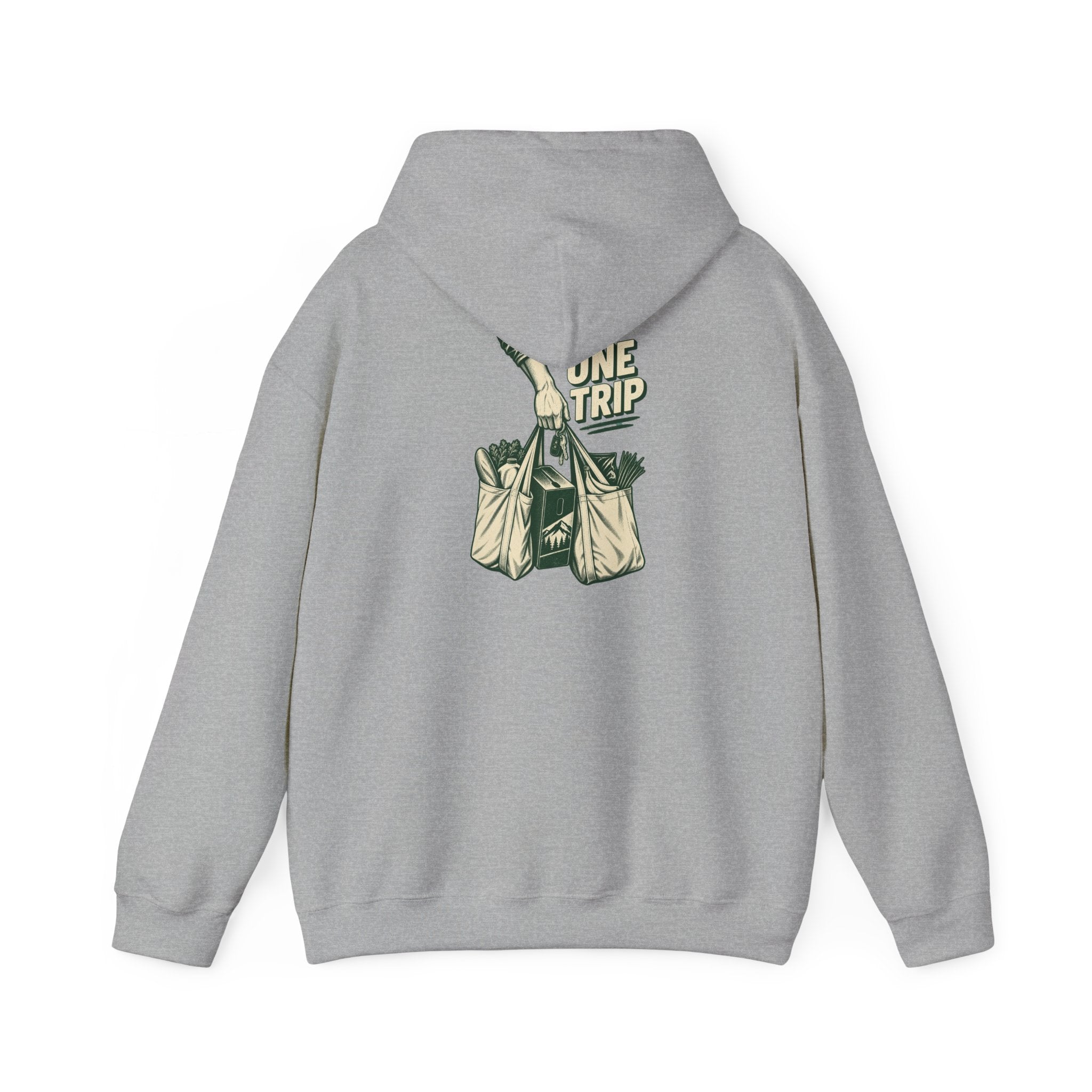 Trip Grocery Tote Hoodie - Vintage Market Bag Graphic Sweatshirt