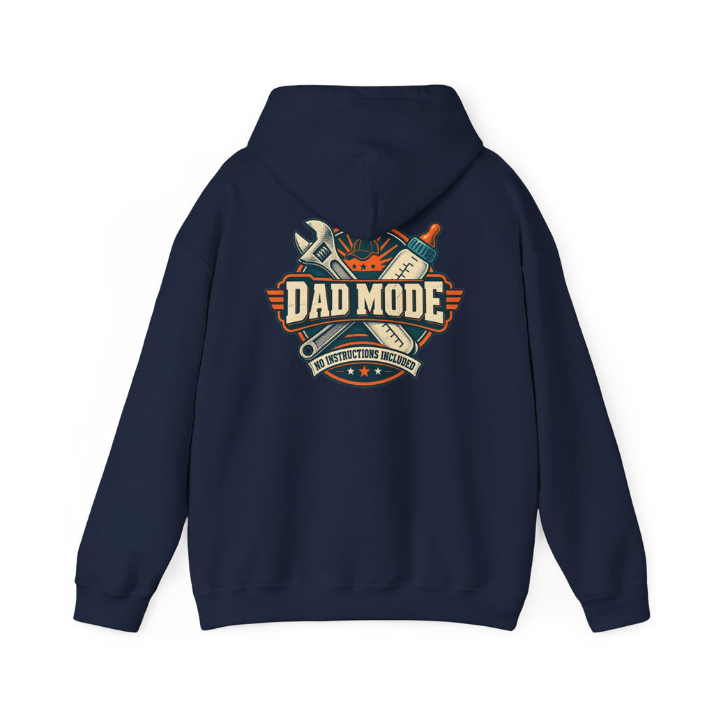 Dad Mode Hoodie — New Dad / Fatherhood Gift Pullover (Baby Bottle & Wrench Graphic)