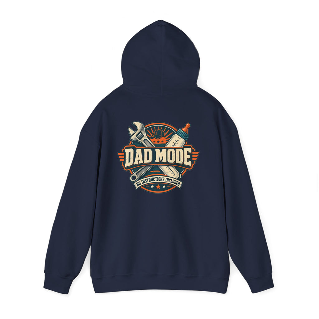 Dad Mode Hoodie — New Dad / Fatherhood Gift Pullover (Baby Bottle & Wrench Graphic)