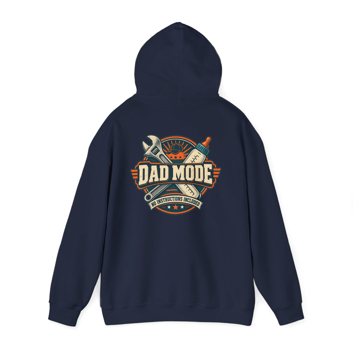 Dad Mode Hoodie — New Dad / Fatherhood Gift Pullover (Baby Bottle & Wrench Graphic)