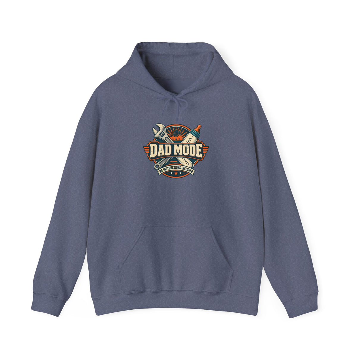 Dad Mode Hoodie — New Dad / Fatherhood Gift Pullover (Baby Bottle & Wrench Graphic)