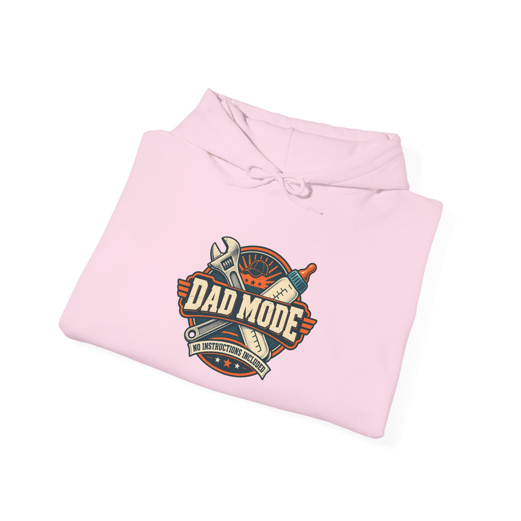 Dad Mode Hoodie — New Dad / Fatherhood Gift Pullover (Baby Bottle & Wrench Graphic)