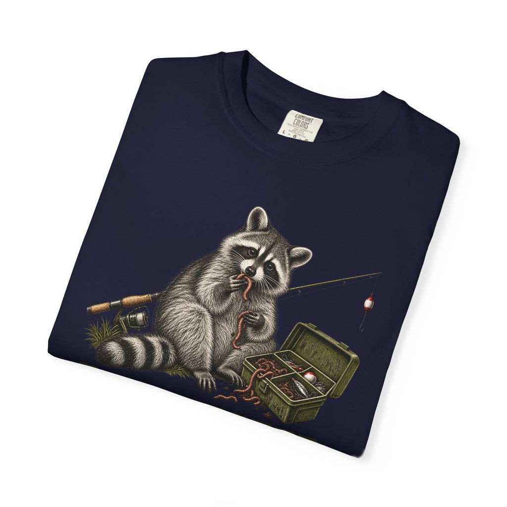 Bait Tester T-Shirt — Funny Raccoon Fishing Graphic Tee