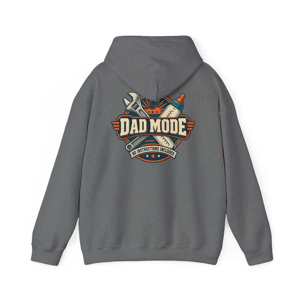 Dad Mode Hoodie — New Dad / Fatherhood Gift Pullover (Baby Bottle & Wrench Graphic)