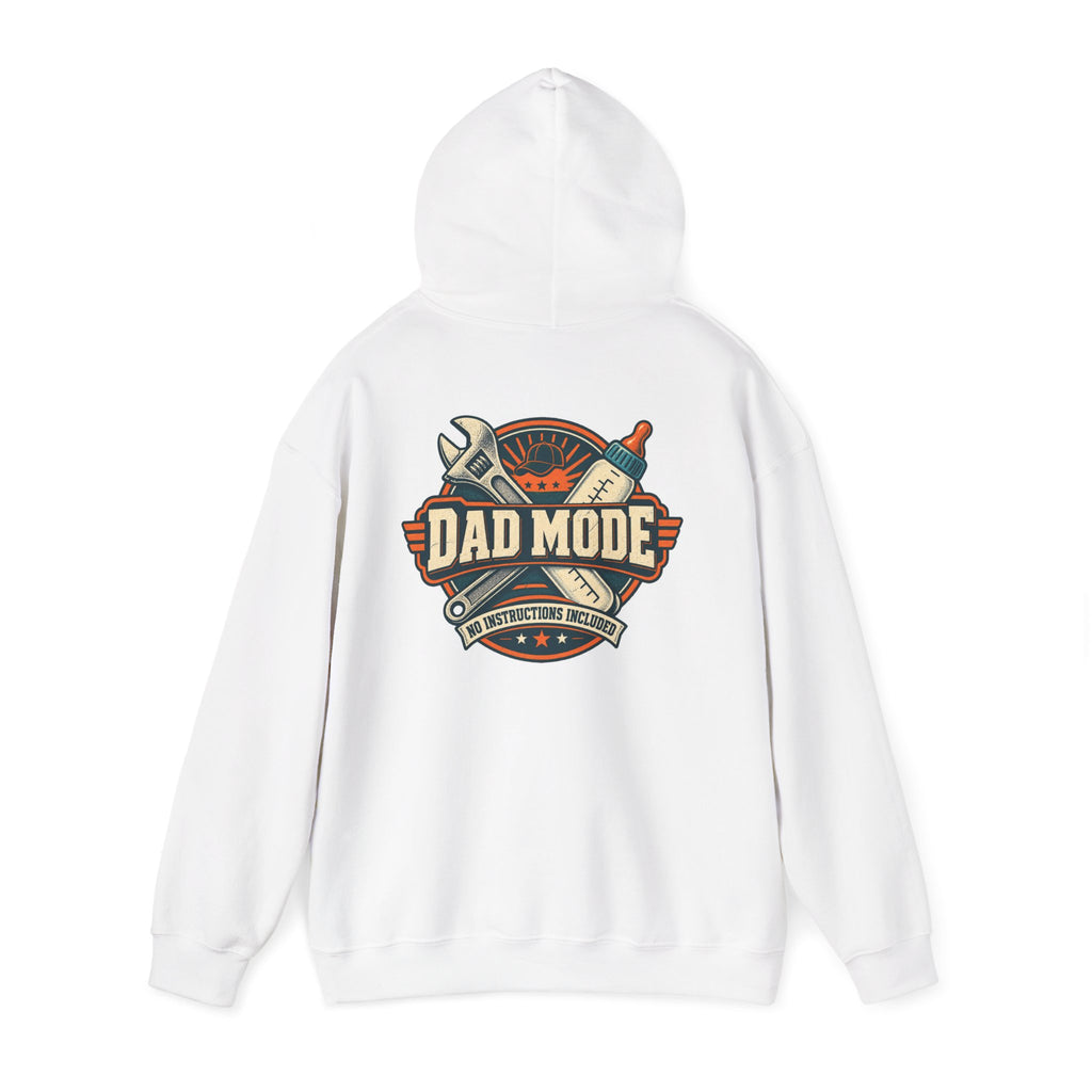 Dad Mode Hoodie — New Dad / Fatherhood Gift Pullover (Baby Bottle & Wrench Graphic)