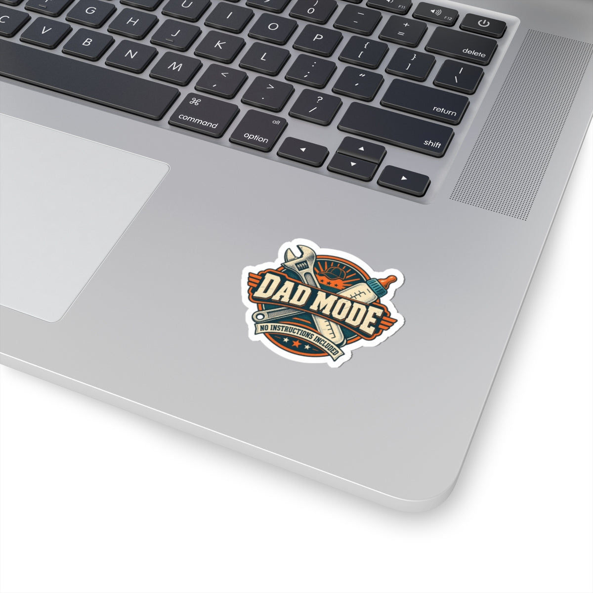 Dad Mode Kiss-Cut Sticker — 'No Instructions Included' Vintage Dad Tools Design