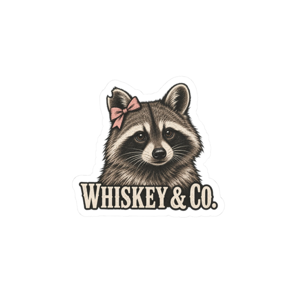 Whiskey & Co. Raccoon Sticker