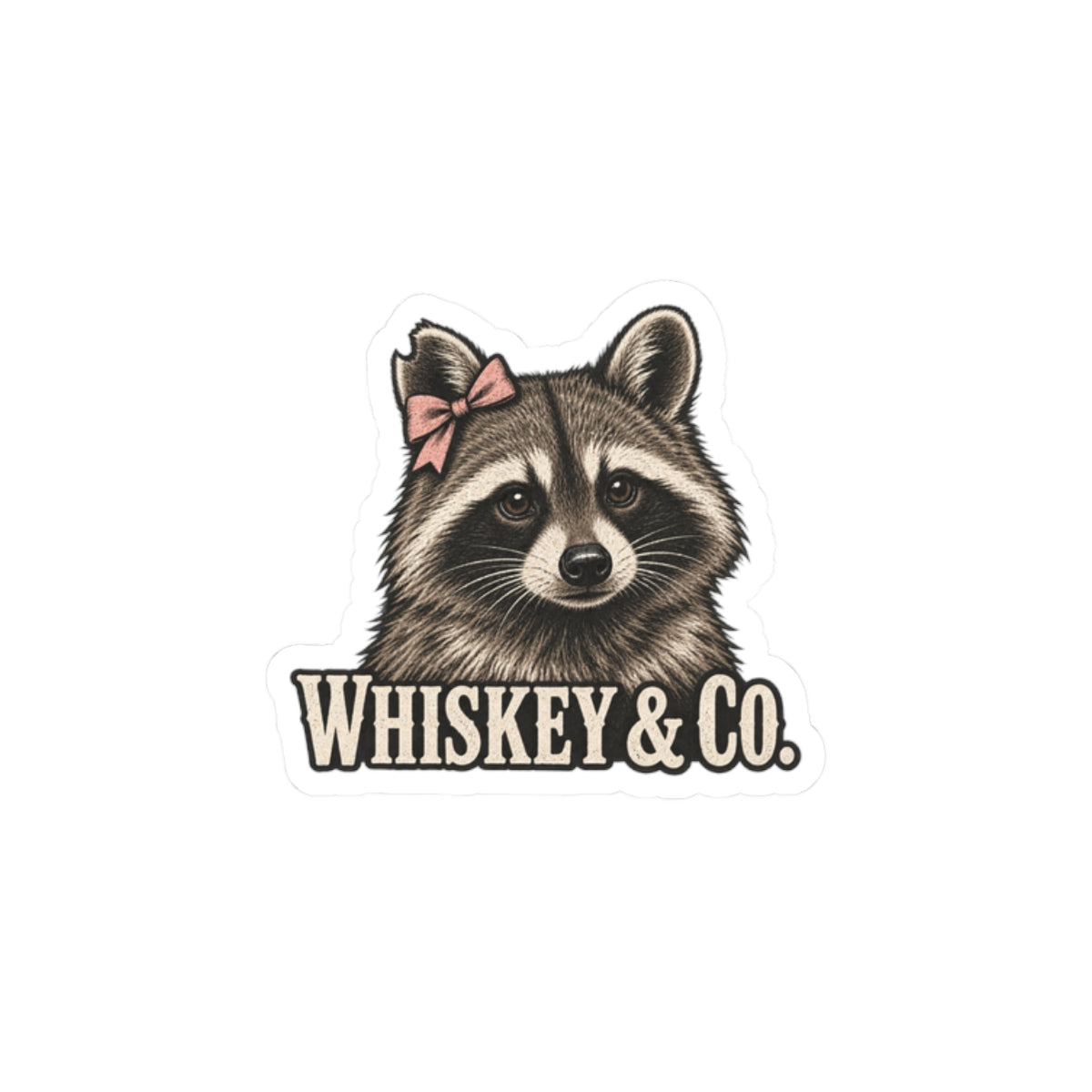 Whiskey & Co. Raccoon Sticker