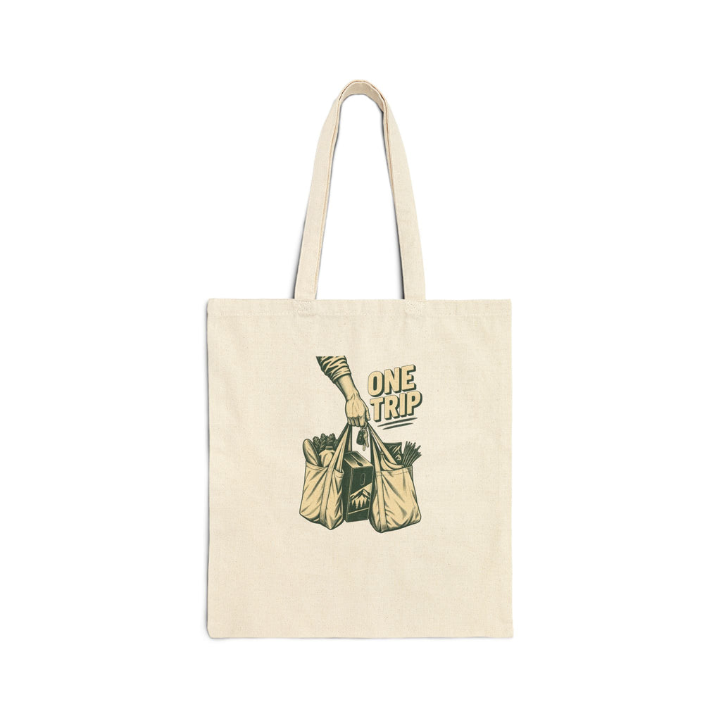Tote Bag — "One Trip" Grocery Canvas Tote (Reusable Market Bag)