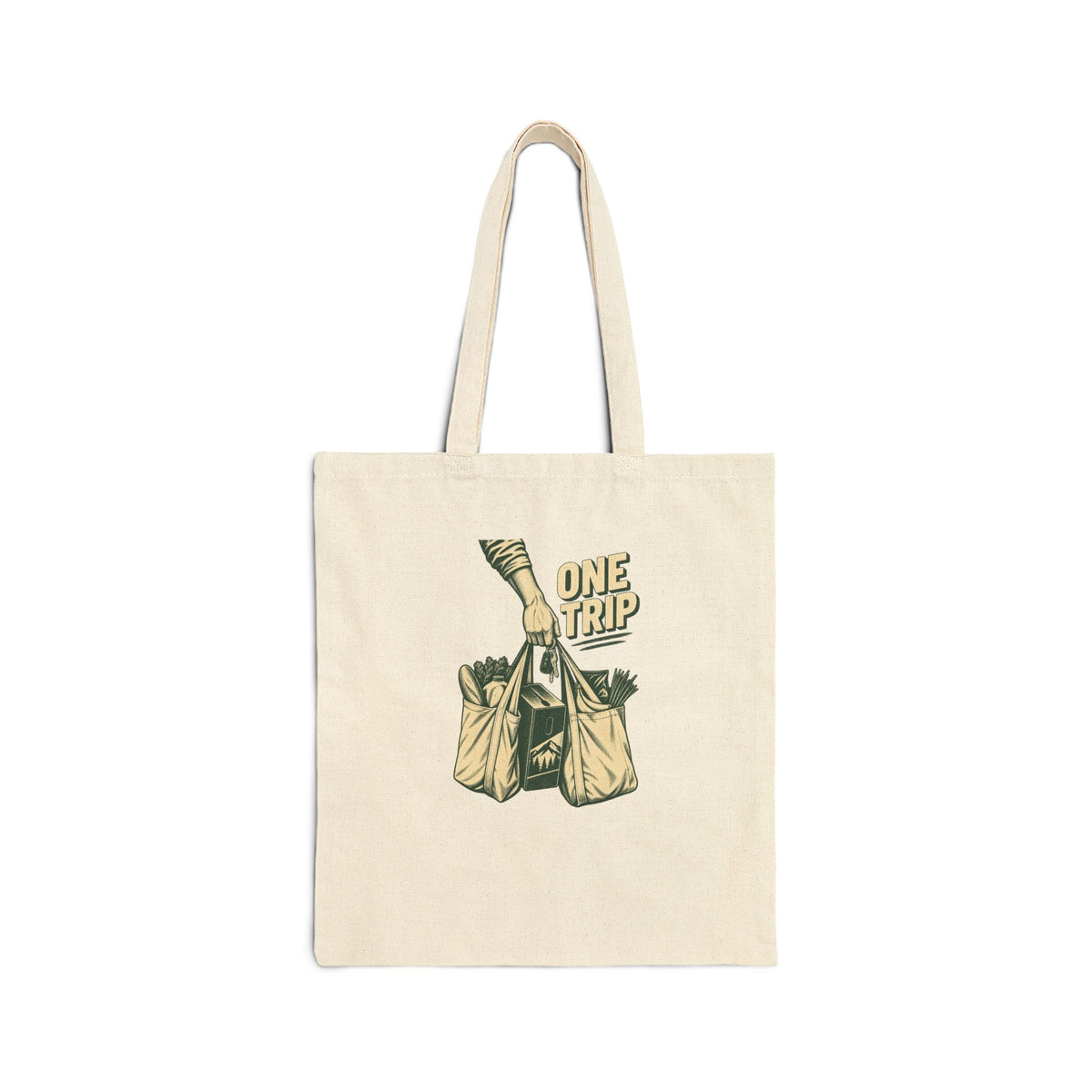 Tote Bag — "One Trip" Grocery Canvas Tote (Reusable Market Bag)
