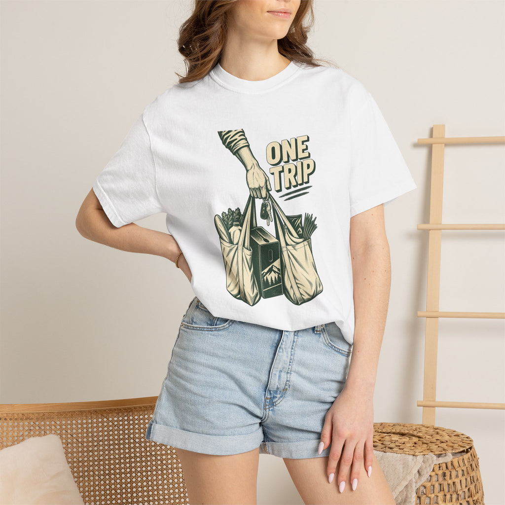 One Trip Grocery Tote T-Shirt — Vintage Shopper Graphic Tee