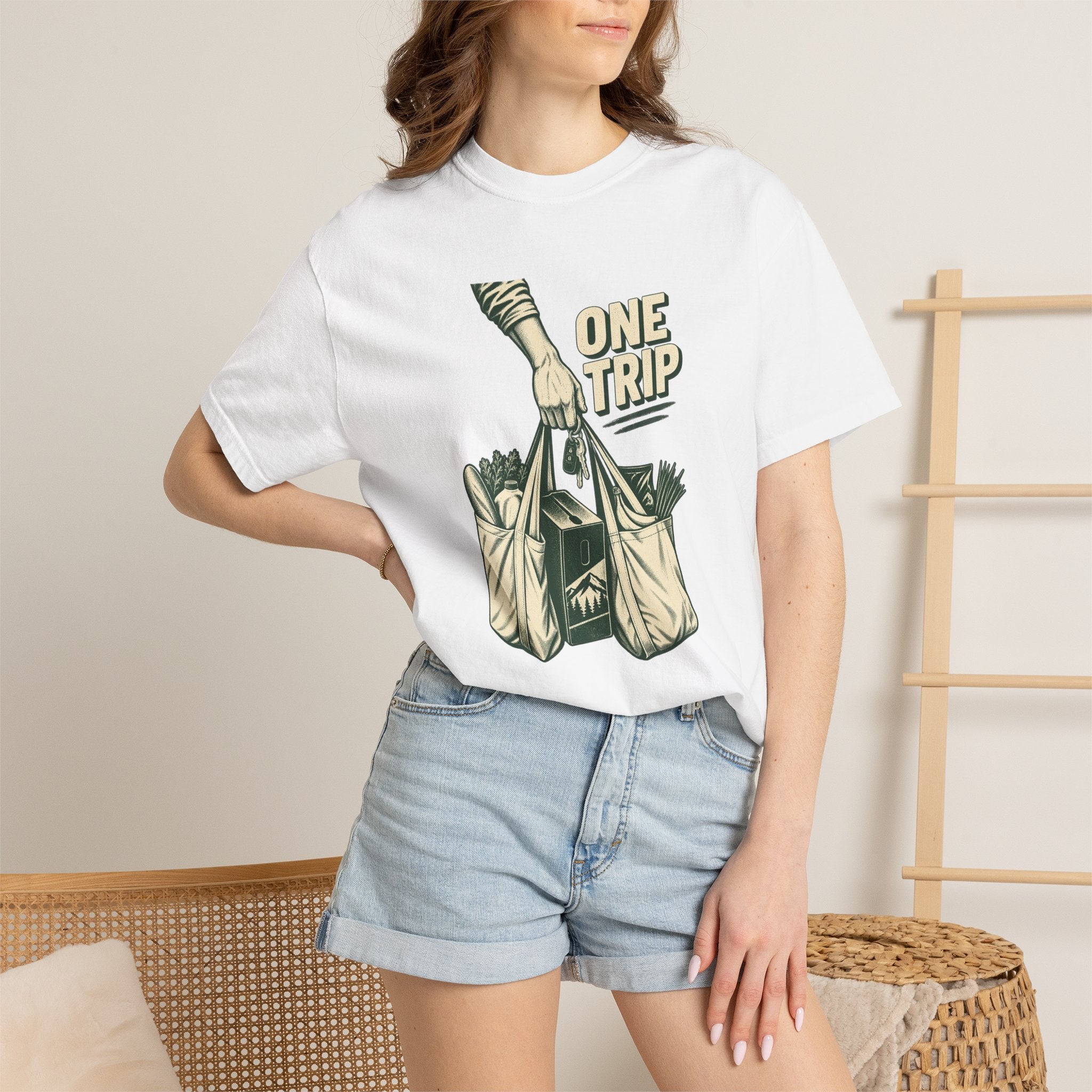 One Trip Grocery Tote T-Shirt — Vintage Shopper Graphic Tee