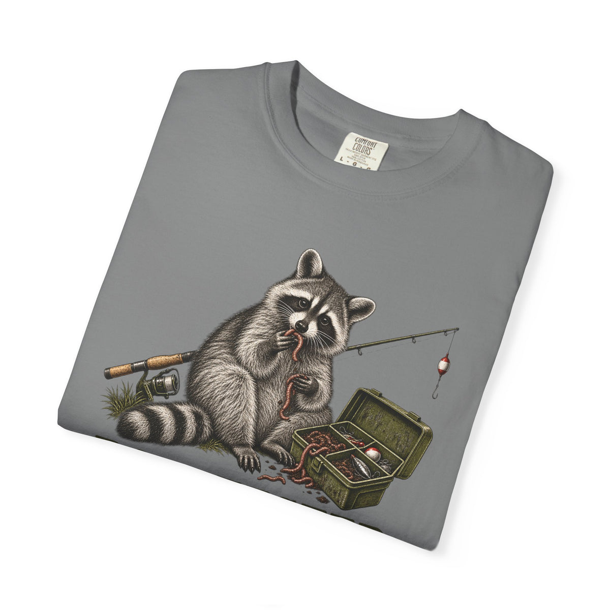 Bait Tester T-Shirt — Funny Raccoon Fishing Graphic Tee