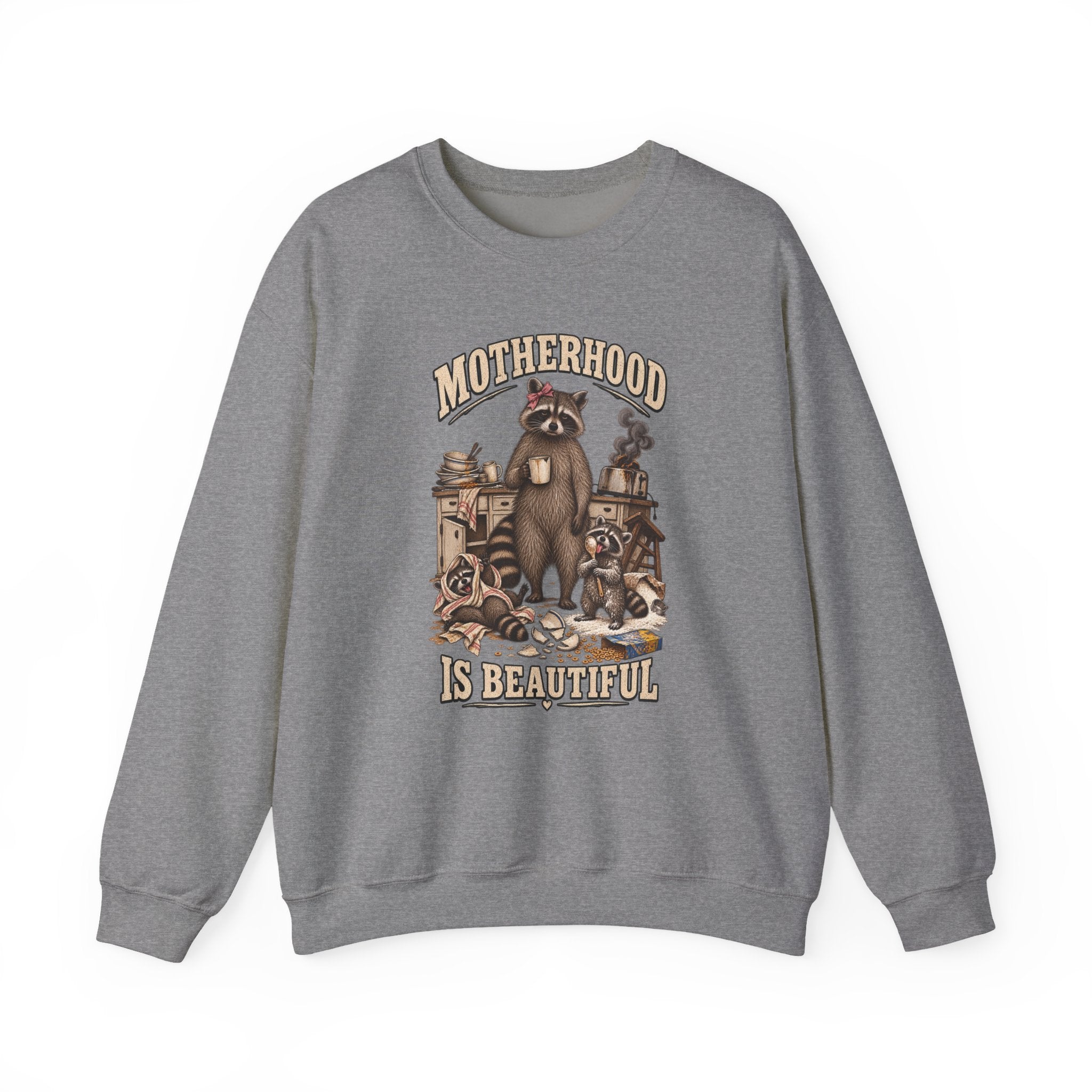 Motherhood Is Beautiful Crewneck Sweatshirt Brandy