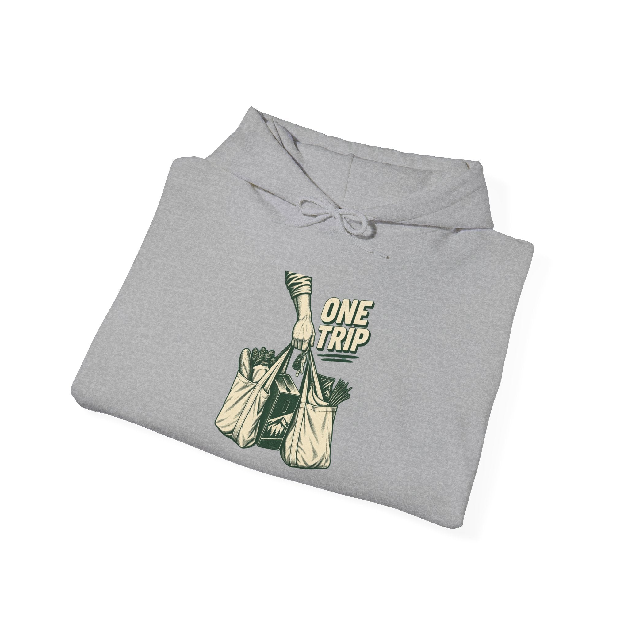 Trip Grocery Tote Hoodie - Vintage Market Bag Graphic Sweatshirt
