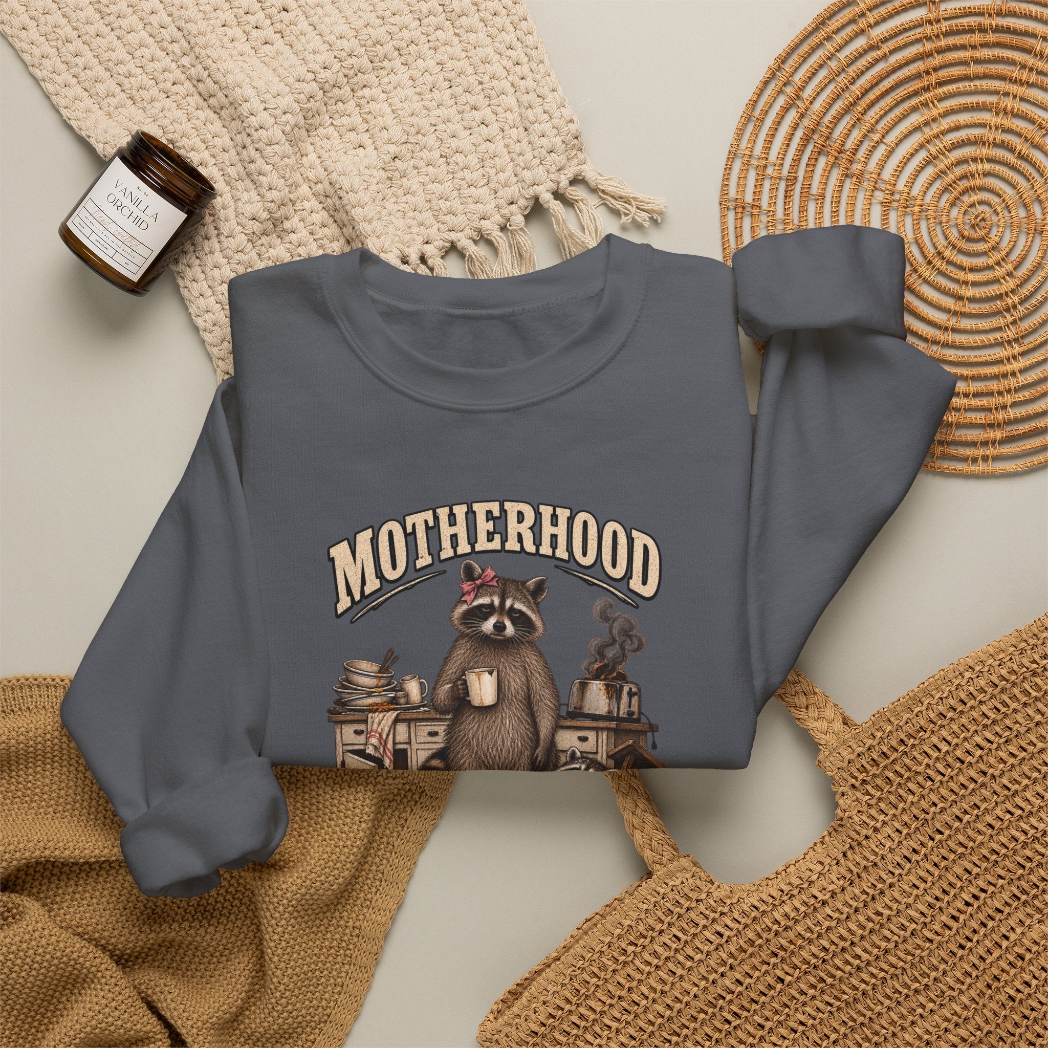 Motherhood Is Beautiful Crewneck Sweatshirt Brandy