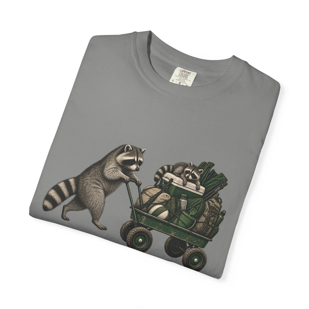 Raccoon Wagon T-Shirt – Cute Raccoon Pulling Wagon Graphic Tee