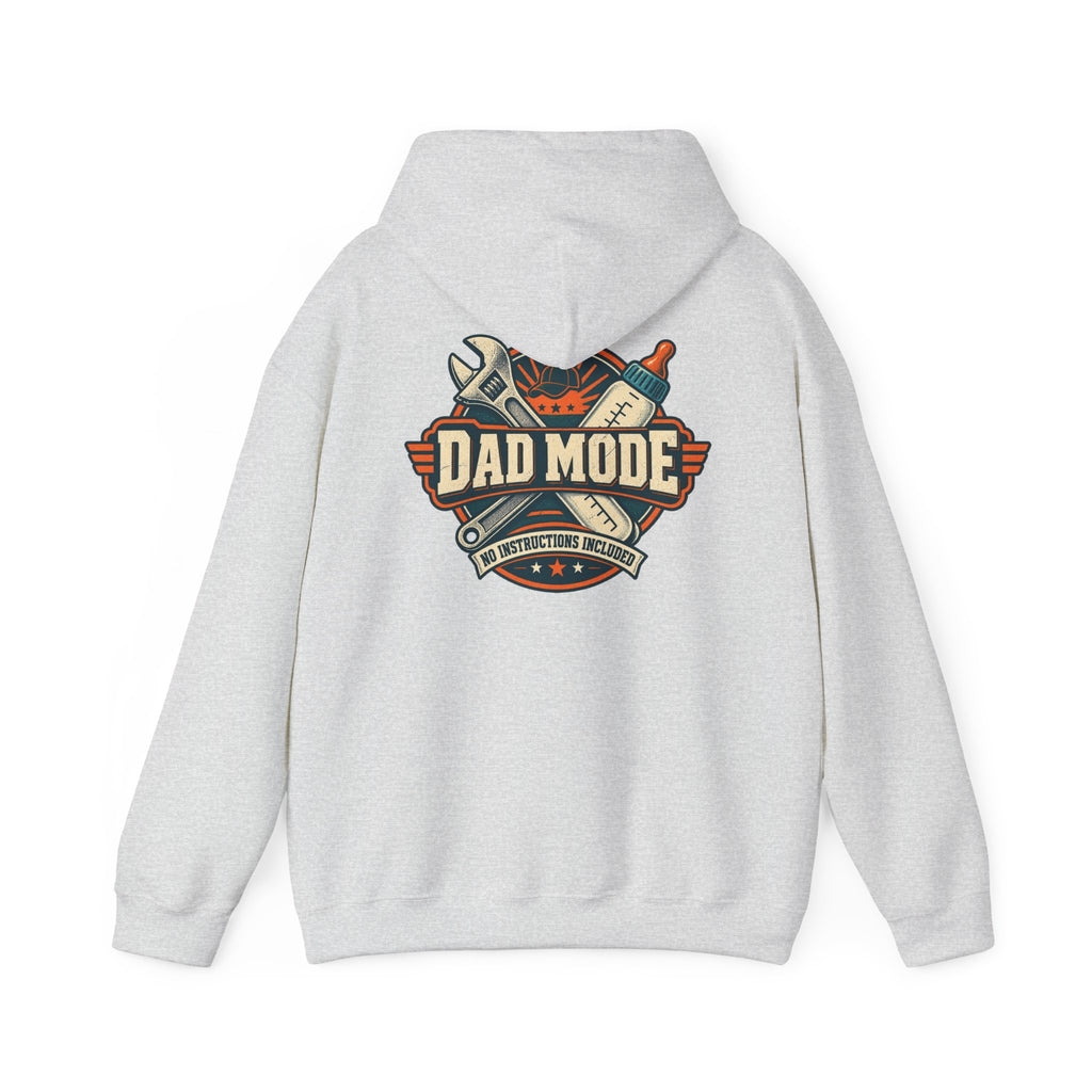 Dad Mode Hoodie — New Dad / Fatherhood Gift Pullover (Baby Bottle & Wrench Graphic)