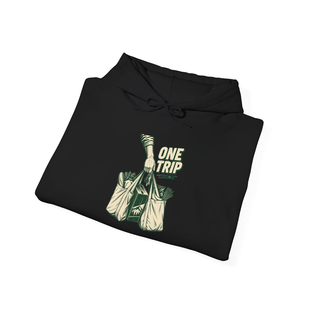 Trip Grocery Tote Hoodie - Vintage Market Bag Graphic Sweatshirt