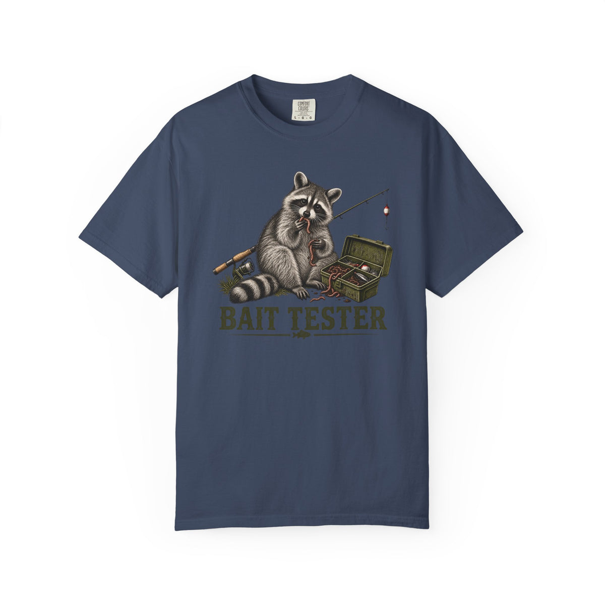 Bait Tester T-Shirt — Funny Raccoon Fishing Graphic Tee