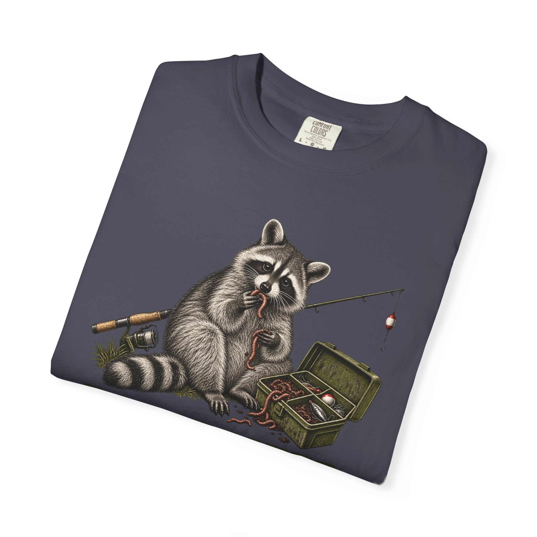 Bait Tester T-Shirt — Funny Raccoon Fishing Graphic Tee