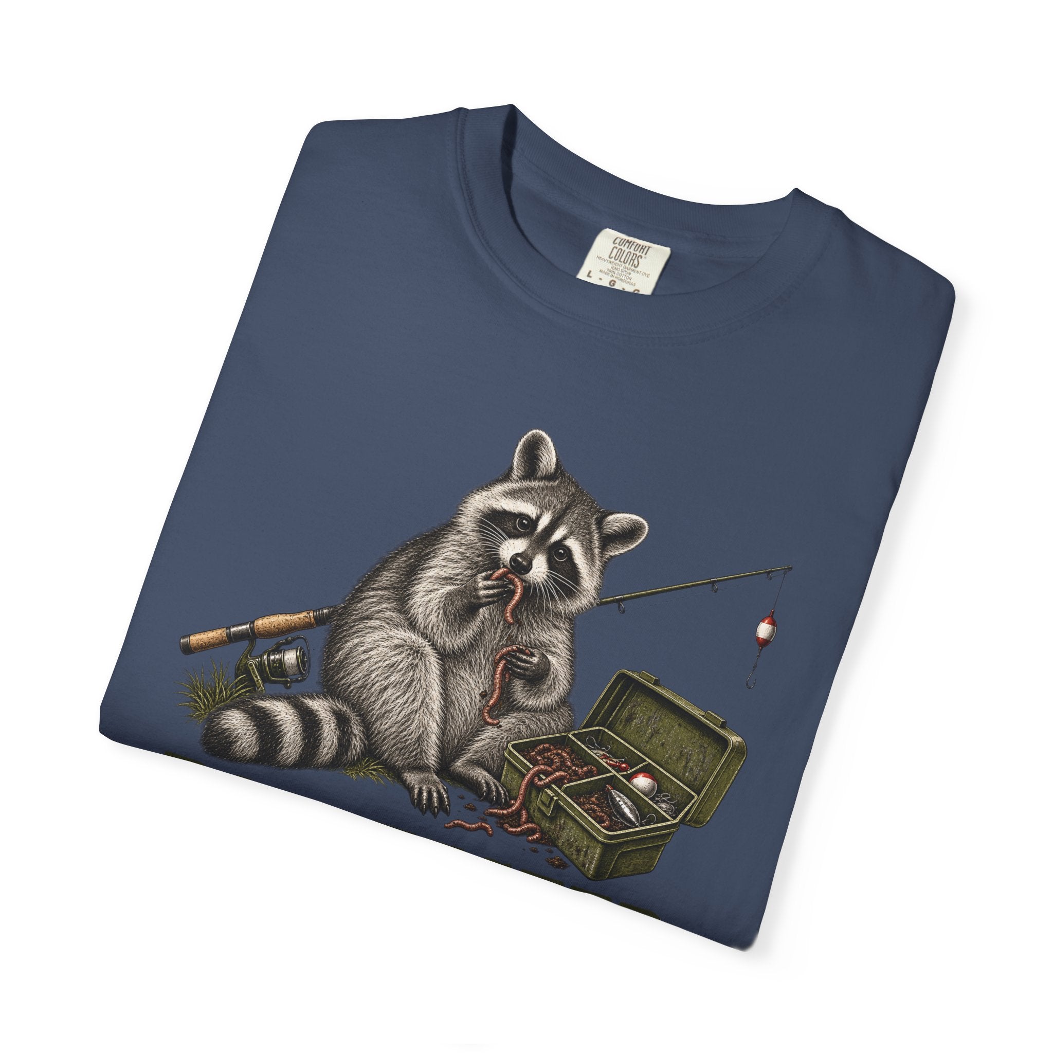 Bait Tester T-Shirt — Funny Raccoon Fishing Graphic Tee
