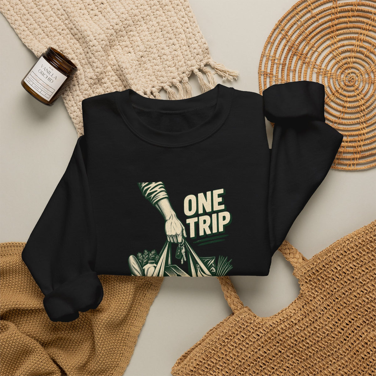One Trip Grocery Tote Graphic Sweatshirt