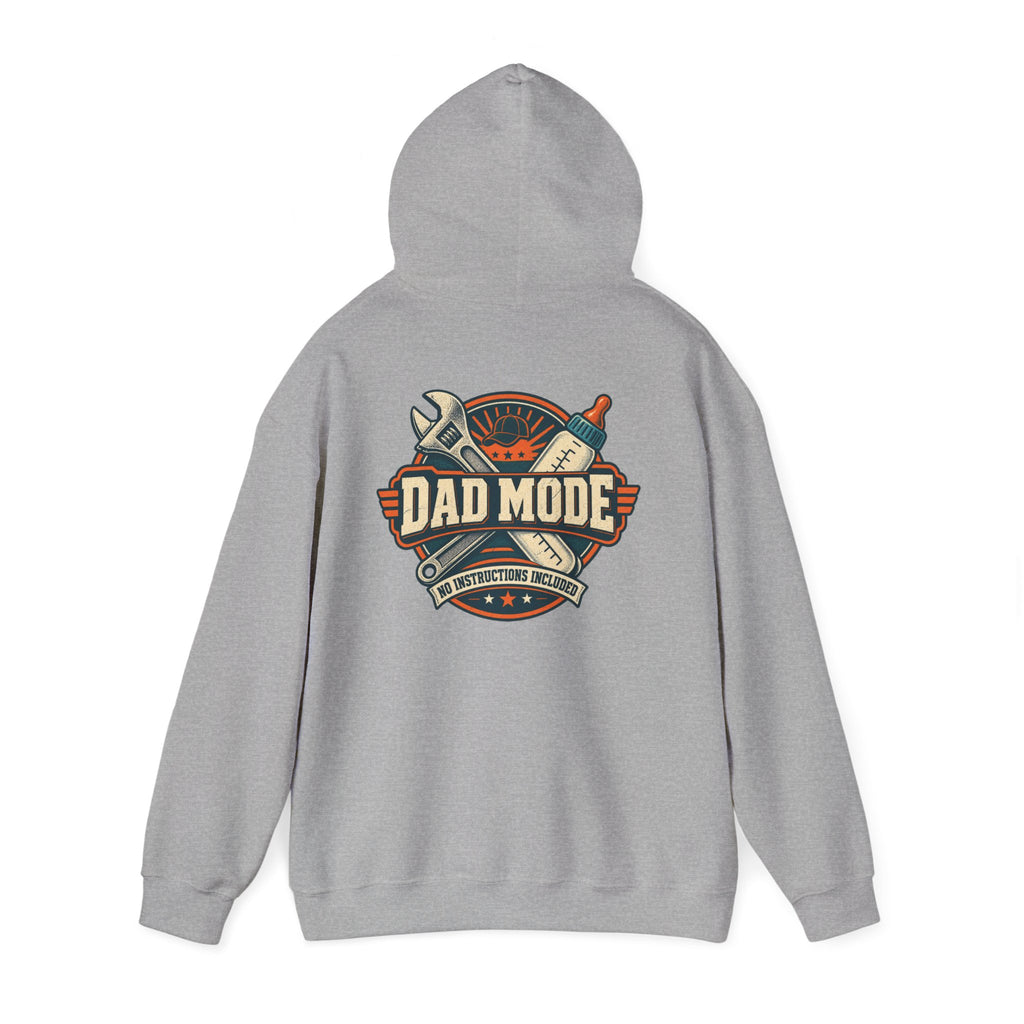 Dad Mode Hoodie — New Dad / Fatherhood Gift Pullover (Baby Bottle & Wrench Graphic)