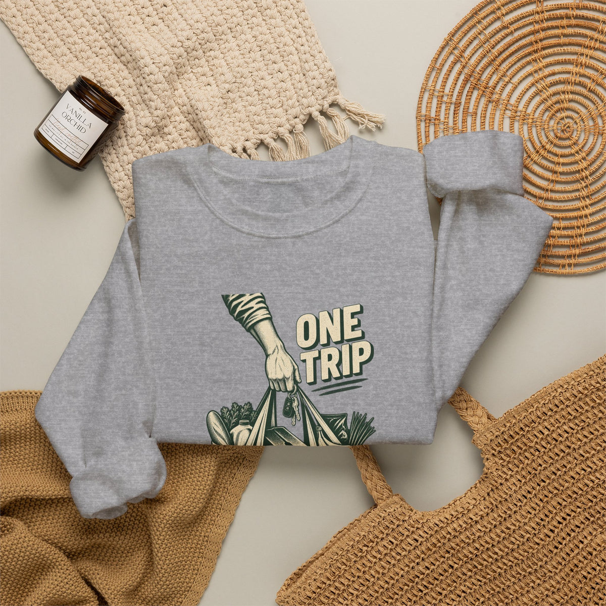One Trip Grocery Tote Graphic Sweatshirt