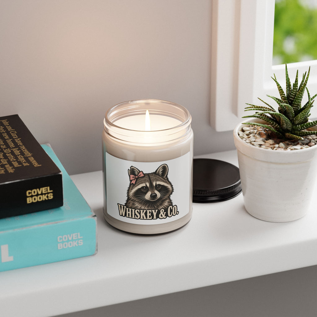 Whiskey & Co. Raccoon Scented Soy Candle — 9oz Jar