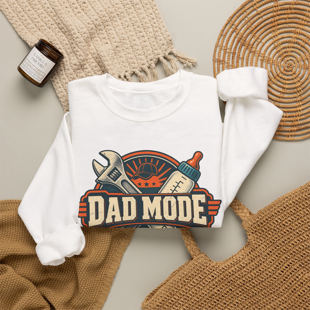 Dad Mode Crewneck Sweatshirt — Retro Tools Father’s Day Pullover
