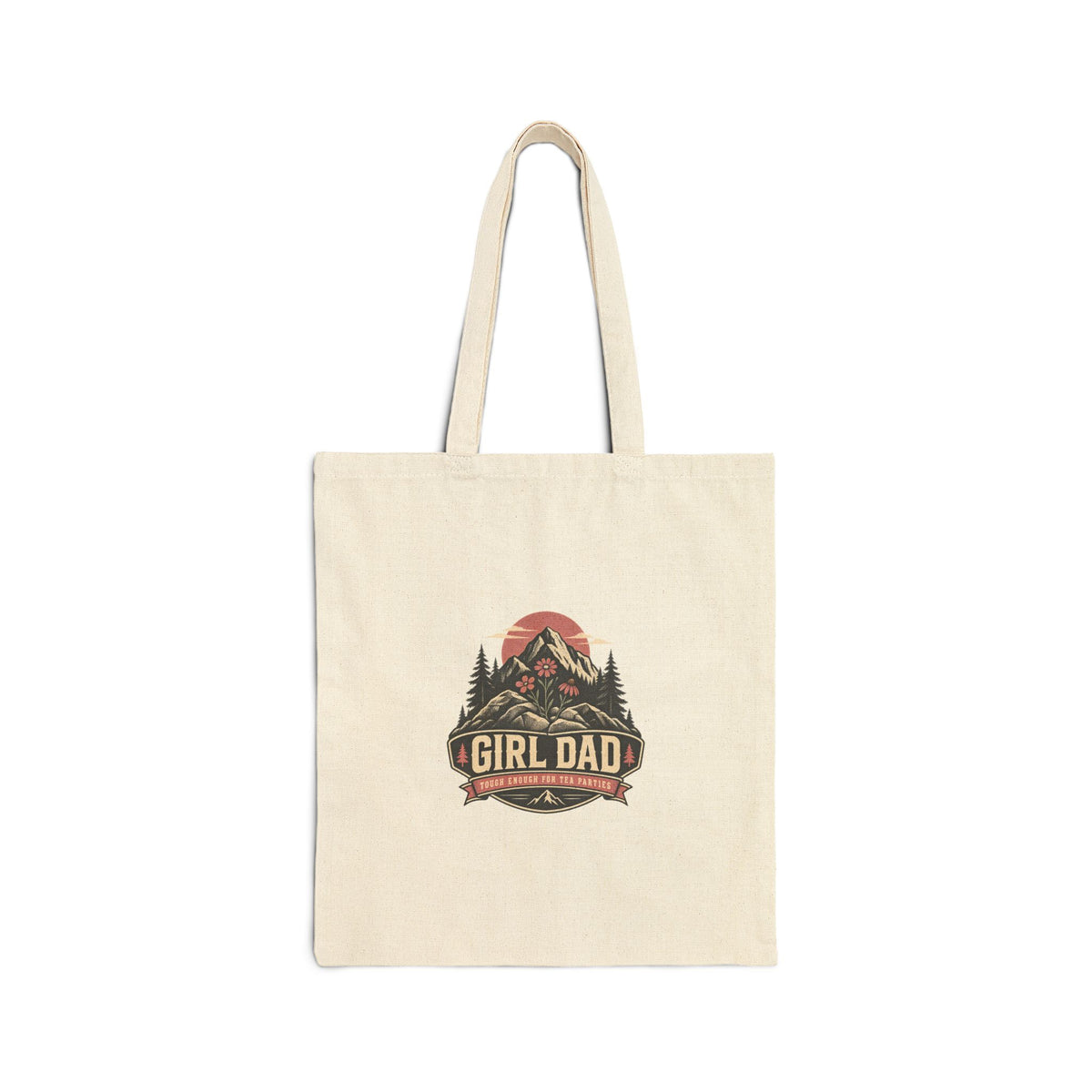 Girl Dad Canvas Tote Bag — Rustic Mountain Dad Gift for Fathers