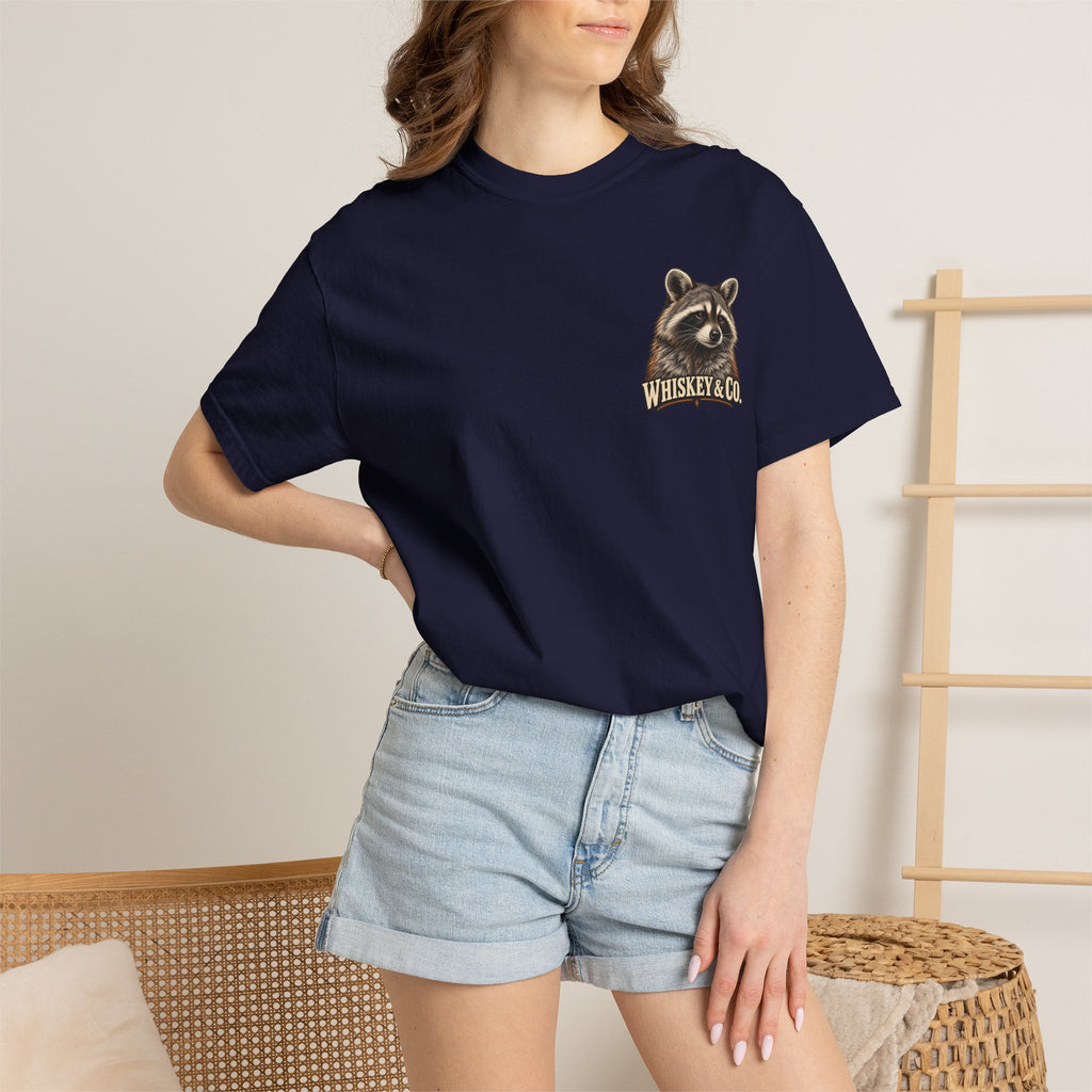 Raccoon Pool Party T-Shirt — Whiskey