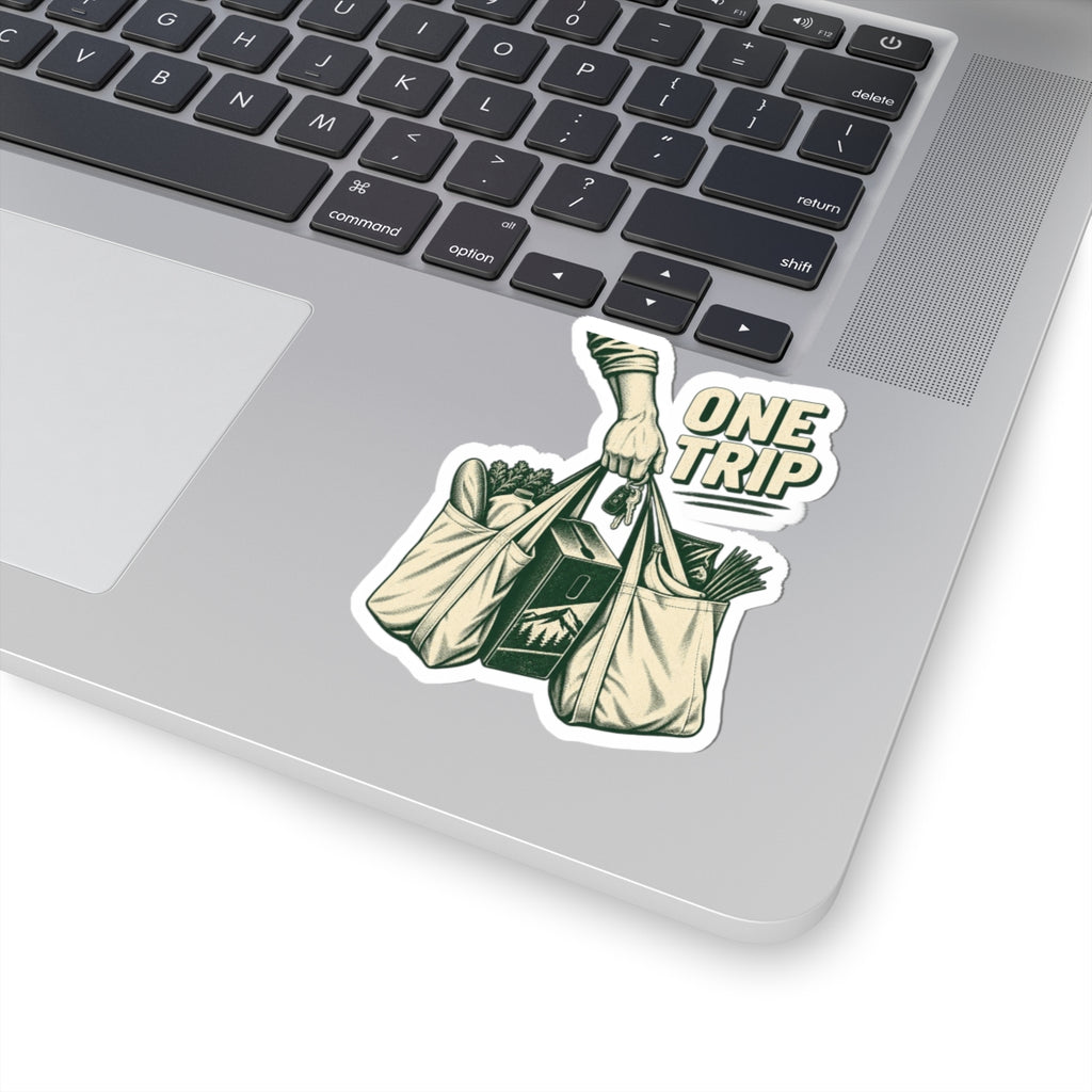 One Trip Grocery Tote Sticker — Kiss-Cut Vinyl Sticker