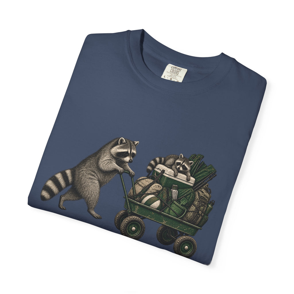 Raccoon Wagon T-Shirt – Cute Raccoon Pulling Wagon Graphic Tee